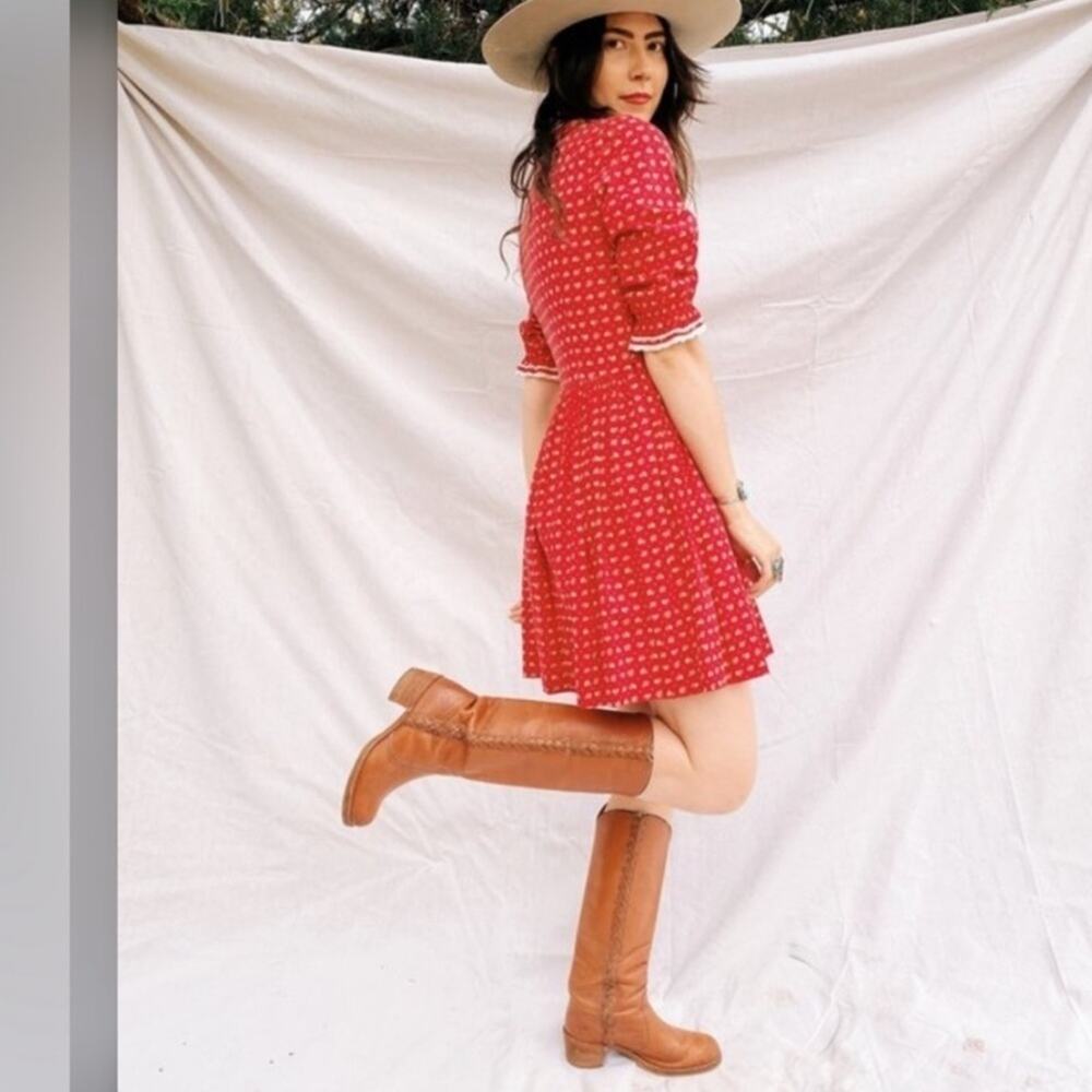 Frye Vintage braided 8546 Sabrina Knee High Tan Brown Boots size 5.5 - Picture 7 of 8